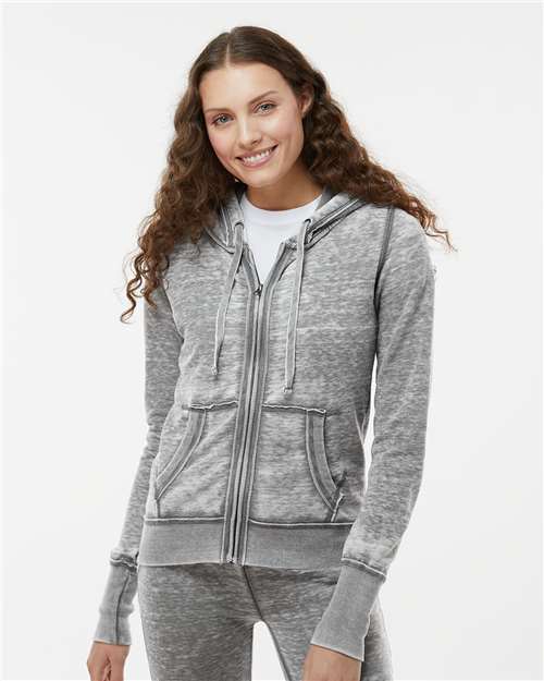 J. America Women's Zen Fleece Full-Zip Hooded Sweatshirt 8913