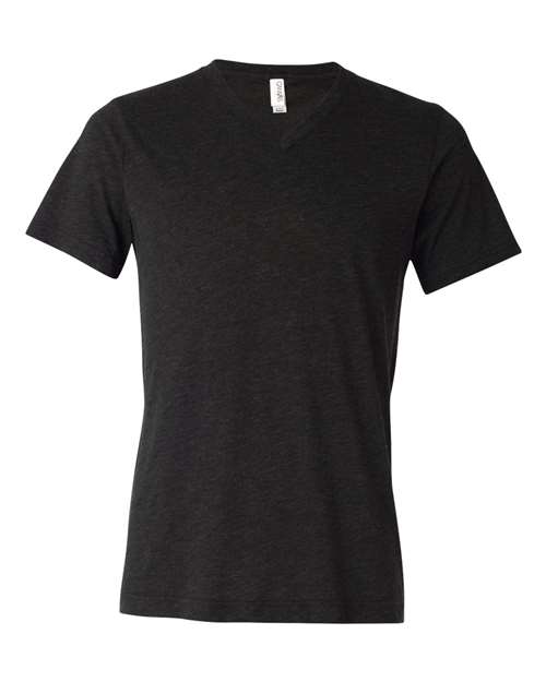BELLA + CANVAS Unisex Triblend V-Neck Tee 3415 - Charcoal Black Triblend