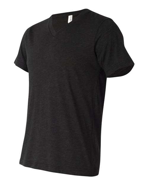 BELLA + CANVAS Unisex Triblend V-Neck Tee 3415 - Charcoal Black Triblend