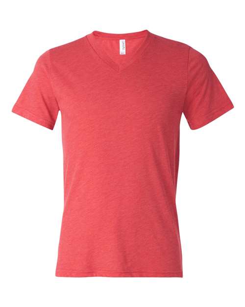 BELLA + CANVAS Unisex Triblend V-Neck Tee 3415 - Red Triblend