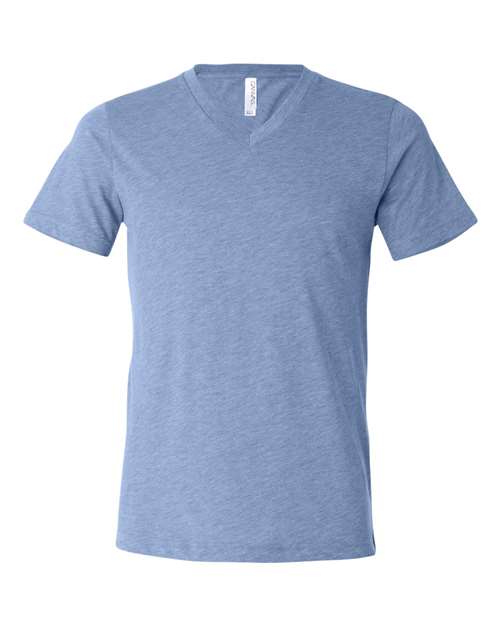 BELLA + CANVAS Unisex Triblend V-Neck Tee 3415 - Blue Triblend