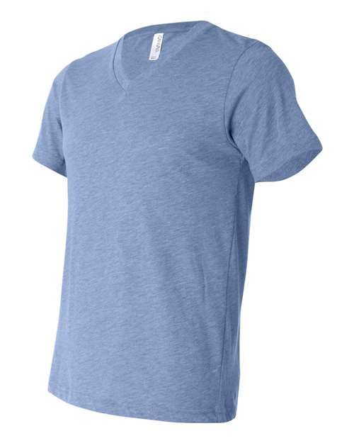 BELLA + CANVAS Unisex Triblend V-Neck Tee 3415 - Blue Triblend