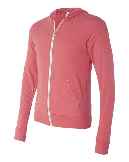 BELLA + CANVAS Unisex Triblend Lightweight Full-Zip Hooded Long Sleeve Tee 3939