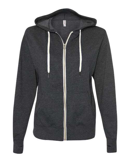 Independent Trading Co. Unisex Heathered French Terry Full-Zip Hooded Sweatshirt PRM90HTZ