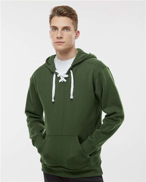 J. America Men's Sport Lace Hooded Sweatshirt 8830 - Forest