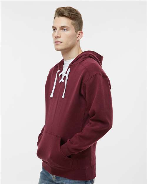 J. America Men's Sport Lace Hooded Sweatshirt 8830 - Maroon