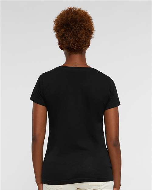 LAT Women's Fine Jersey V-Neck Tee 3507 - Black