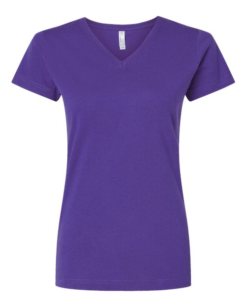 LAT Women's Fine Jersey V-Neck Tee 3507 - Purple