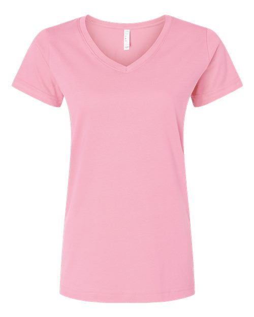 LAT Women's Fine Jersey V-Neck Tee 3507 - Pink