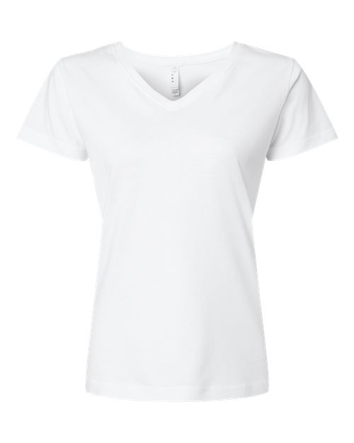LAT Women's Fine Jersey V-Neck Tee 3507 - White