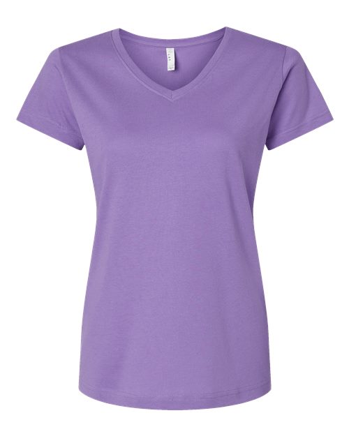 LAT Women's Fine Jersey V-Neck Tee 3507 - Lavender