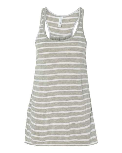 BELLA + CANVAS Women's Flowy Racerback Tank 8800 - Athletic Heather/ White