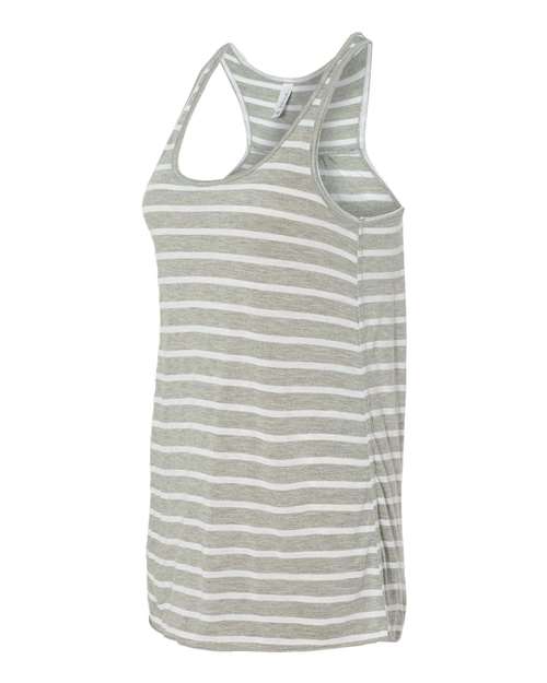 BELLA + CANVAS Women's Flowy Racerback Tank 8800 - Athletic Heather/ White