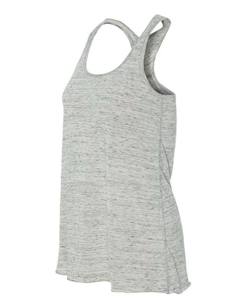 BELLA + CANVAS Women's Flowy Racerback Tank 8800 - White Marble