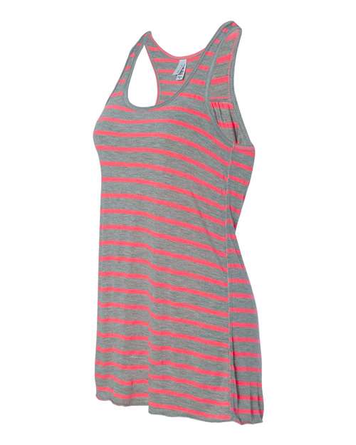 BELLA + CANVAS Women's Flowy Racerback Tank 8800 - Athletic Heather/ Neon Pink