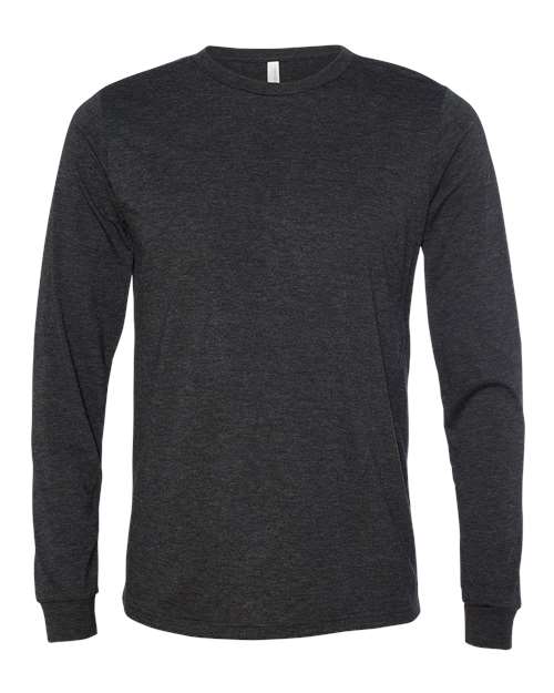 BELLA + CANVAS Unisex Triblend Long Sleeve Tee 3513 - Charcoal Black Triblend