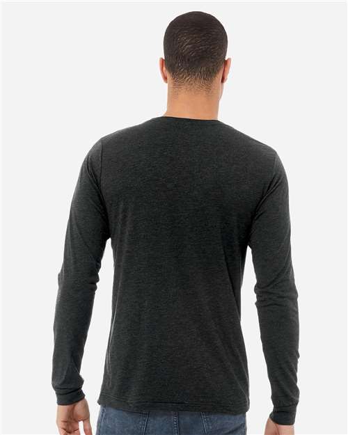 BELLA + CANVAS Unisex Triblend Long Sleeve Tee 3513 - Charcoal Black Triblend