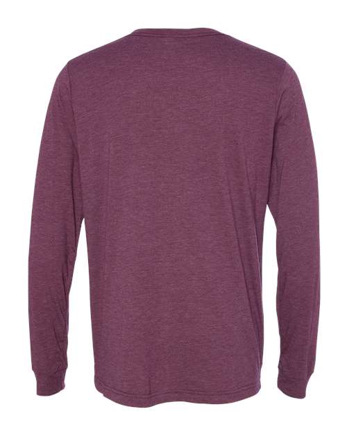 BELLA + CANVAS Unisex Triblend Long Sleeve Tee 3513 - Maroon Triblend