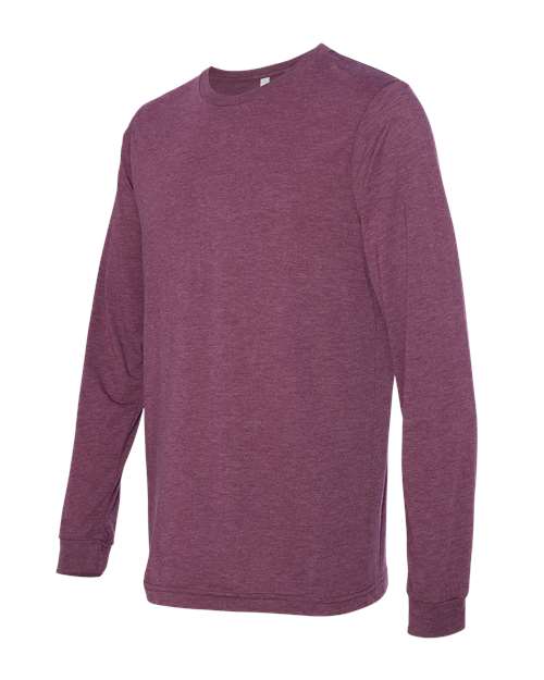 BELLA + CANVAS Unisex Triblend Long Sleeve Tee 3513 - Maroon Triblend