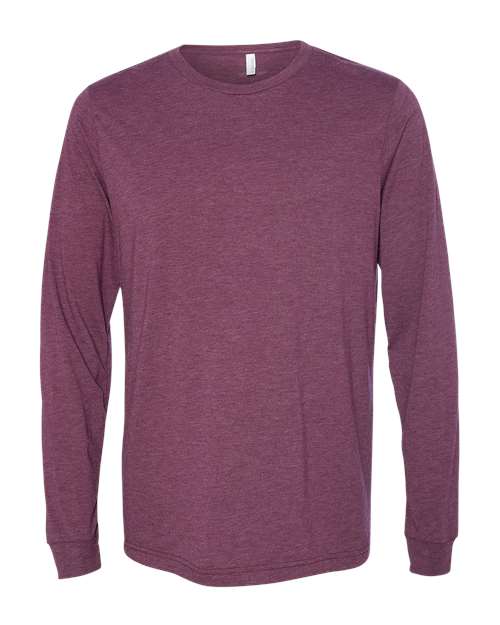 BELLA + CANVAS Unisex Triblend Long Sleeve Tee 3513 - Maroon Triblend