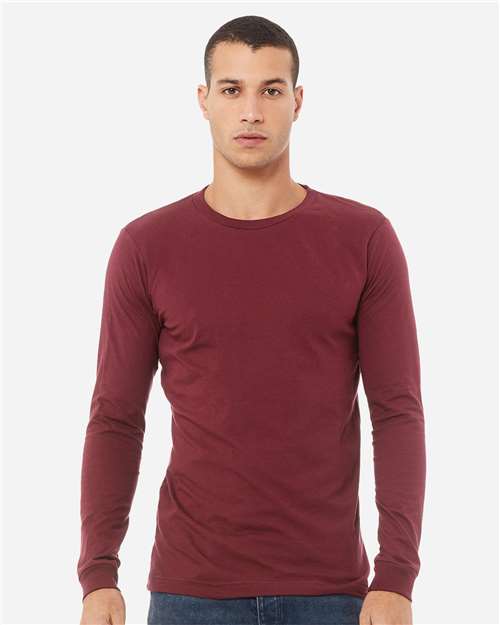 BELLA + CANVAS Unisex Triblend Long Sleeve Tee 3513 - Maroon Triblend
