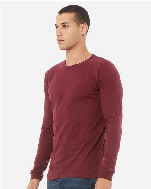 BELLA + CANVAS Unisex Triblend Long Sleeve Tee 3513 - Maroon Triblend