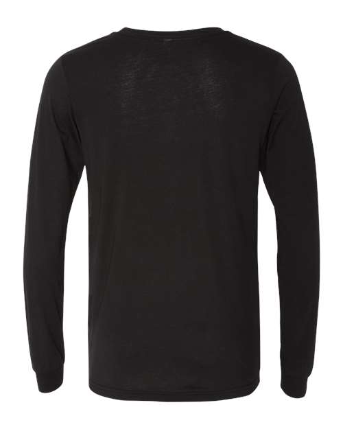 BELLA + CANVAS Unisex Triblend Long Sleeve Tee 3513 - Solid Black Triblend