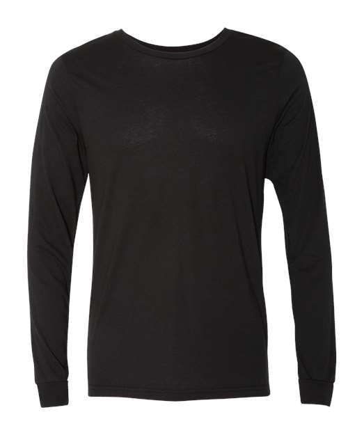 BELLA + CANVAS Unisex Triblend Long Sleeve Tee 3513 - Solid Black Triblend