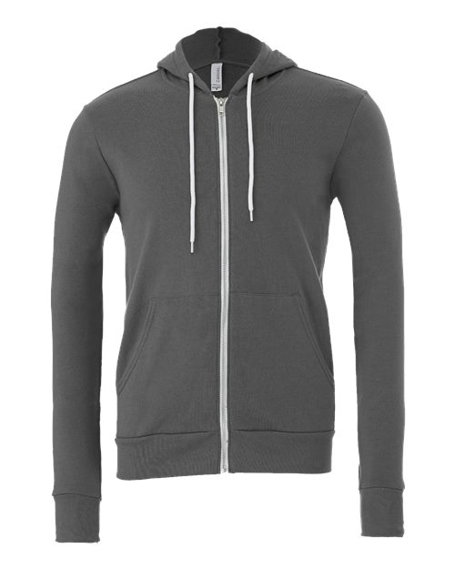 BELLA + CANVAS Unisex Sponge Fleece Full-Zip Hoodie Sweatshirt 3739 - Asphalt