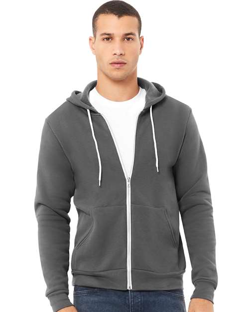 BELLA + CANVAS Unisex Sponge Fleece Full-Zip Hoodie Sweatshirt 3739 - Asphalt