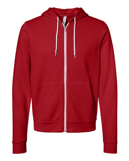 BELLA + CANVAS Unisex Sponge Fleece Full-Zip Hoodie Sweatshirt 3739 - Red