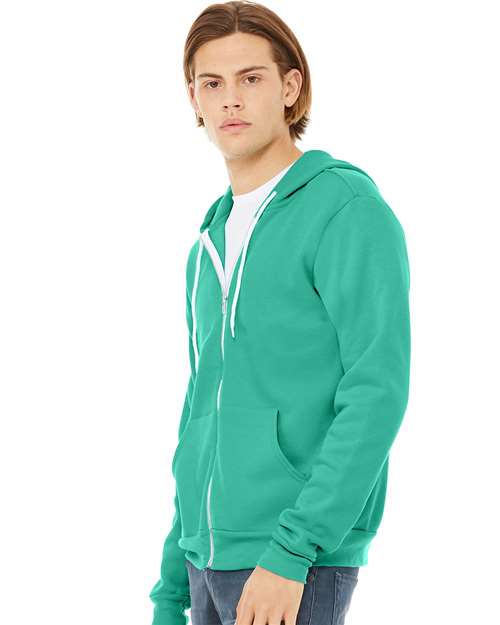 BELLA + CANVAS Unisex Sponge Fleece Full-Zip Hoodie Sweatshirt 3739 - Teal