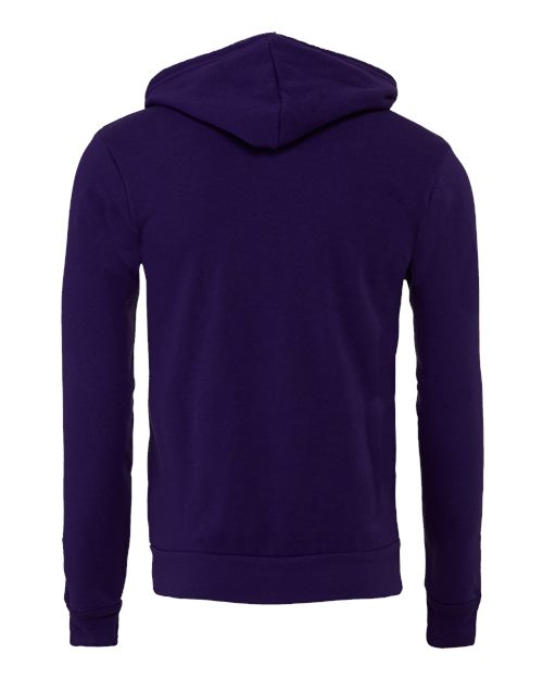 BELLA + CANVAS Unisex Sponge Fleece Full-Zip Hoodie Sweatshirt 3739 - Team Purple