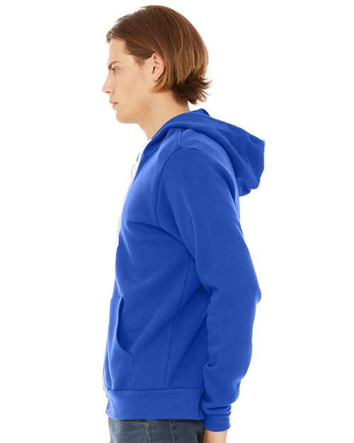 BELLA + CANVAS Unisex Sponge Fleece Full-Zip Hoodie Sweatshirt 3739 - True Royal
