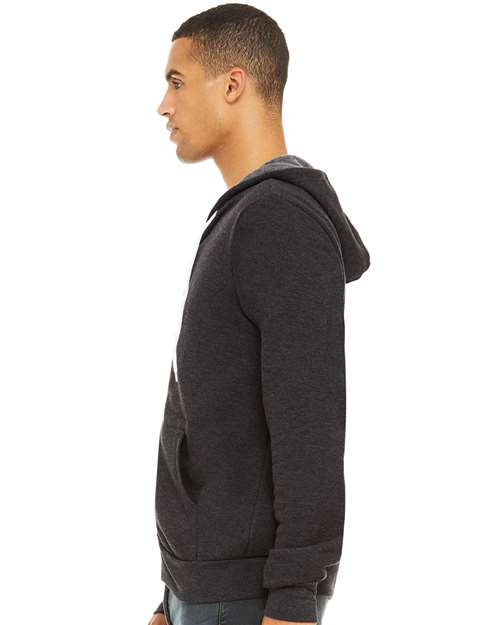 BELLA + CANVAS Unisex Sponge Fleece Full-Zip Hoodie Sweatshirt 3739 - Dark Grey Heather
