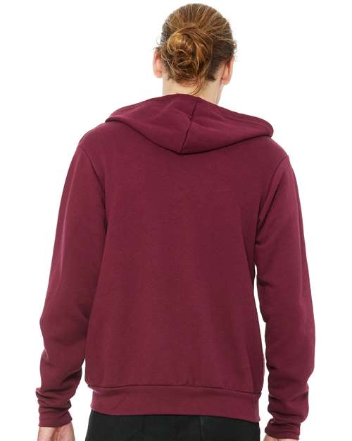 BELLA + CANVAS Unisex Sponge Fleece Full-Zip Hoodie Sweatshirt 3739 - Maroon