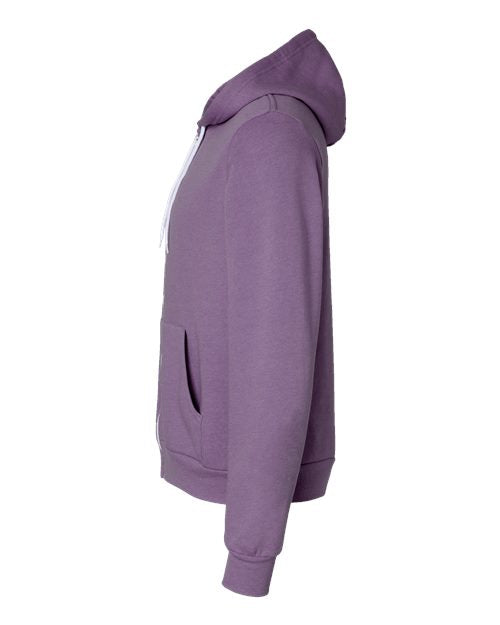 BELLA + CANVAS Unisex Sponge Fleece Full-Zip Hoodie Sweatshirt 3739 - Heather Team Purple