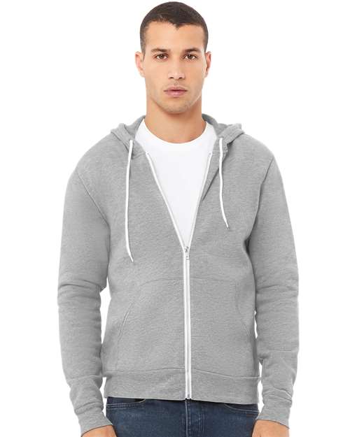 BELLA + CANVAS Unisex Sponge Fleece Full-Zip Hoodie Sweatshirt 3739 - Athletic Heather