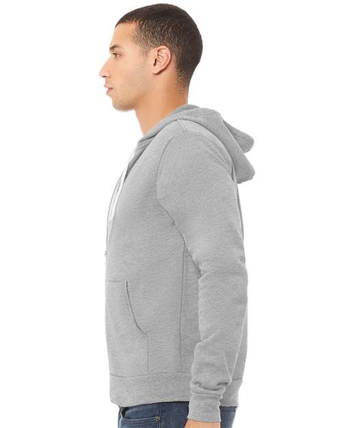 BELLA + CANVAS Unisex Sponge Fleece Full-Zip Hoodie Sweatshirt 3739 - Athletic Heather