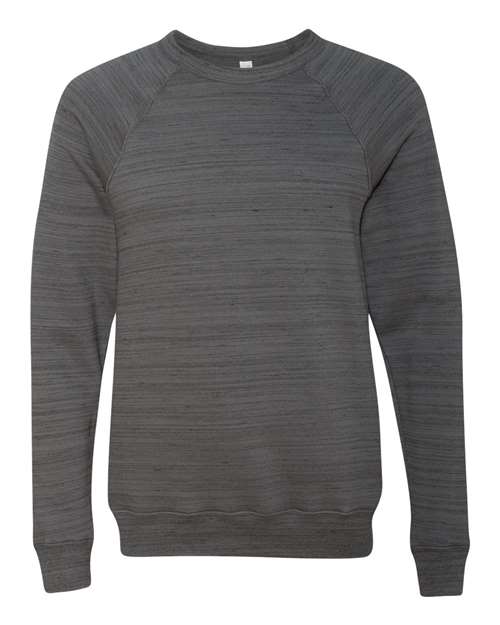 BELLA + CANVAS Unisex Sponge Fleece Raglan Crewneck Sweatshirt 3901 - Dark Grey Marble