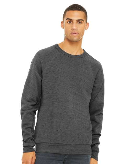 BELLA + CANVAS Unisex Sponge Fleece Raglan Crewneck Sweatshirt 3901 - Dark Grey Marble