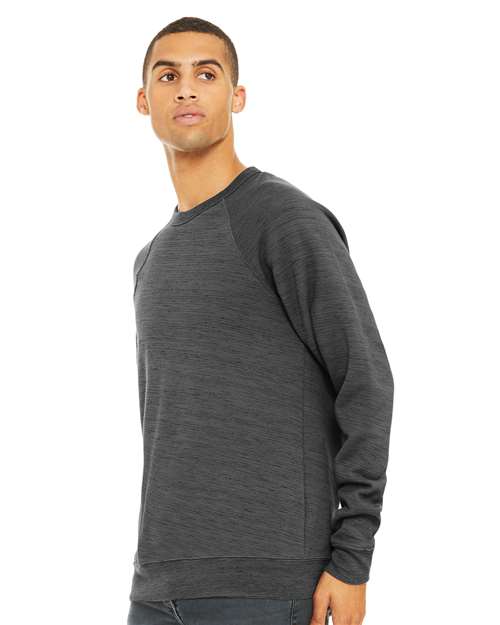 BELLA + CANVAS Unisex Sponge Fleece Raglan Crewneck Sweatshirt 3901 - Dark Grey Marble