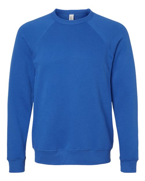 BELLA + CANVAS Unisex Sponge Fleece Raglan Crewneck Sweatshirt 3901 - True Royal