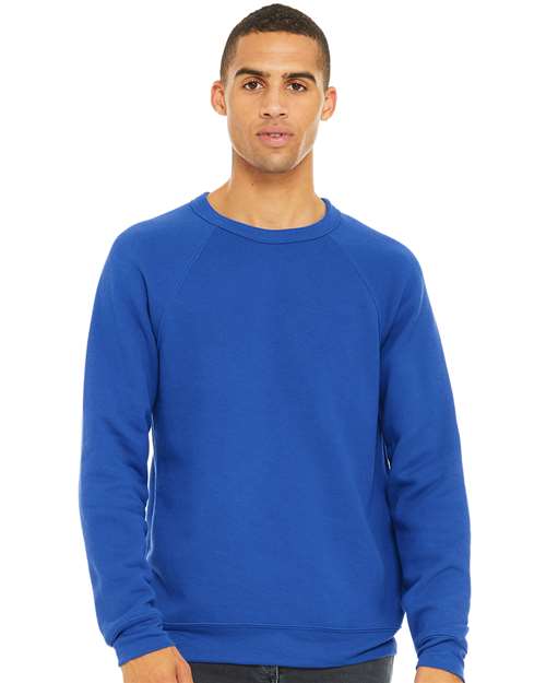 BELLA + CANVAS Unisex Sponge Fleece Raglan Crewneck Sweatshirt 3901 - True Royal