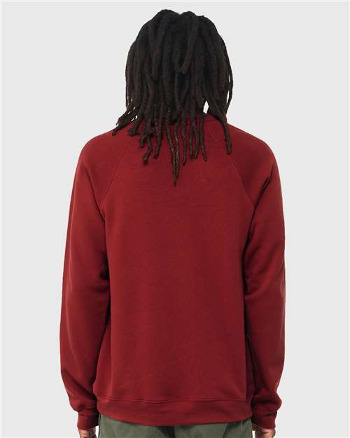 BELLA + CANVAS Unisex Sponge Fleece Raglan Crewneck Sweatshirt 3901 - Cardinal