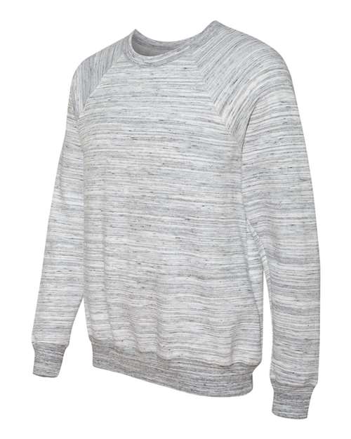 BELLA + CANVAS Unisex Sponge Fleece Raglan Crewneck Sweatshirt 3901 - Light Grey Marble