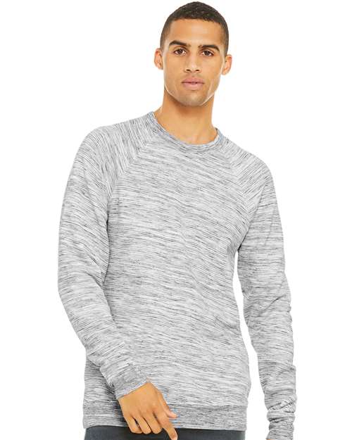 BELLA + CANVAS Unisex Sponge Fleece Raglan Crewneck Sweatshirt 3901 - Light Grey Marble