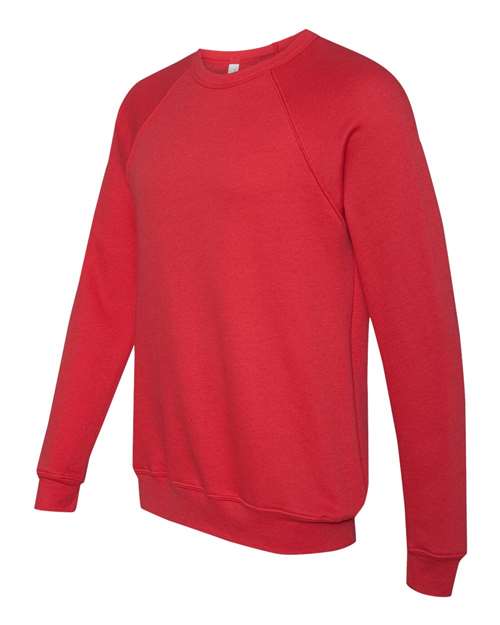 BELLA + CANVAS Unisex Sponge Fleece Raglan Crewneck Sweatshirt 3901 - Red