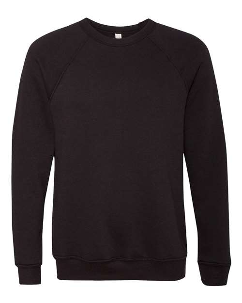 BELLA + CANVAS Unisex Sponge Fleece Raglan Crewneck Sweatshirt 3901 - Black