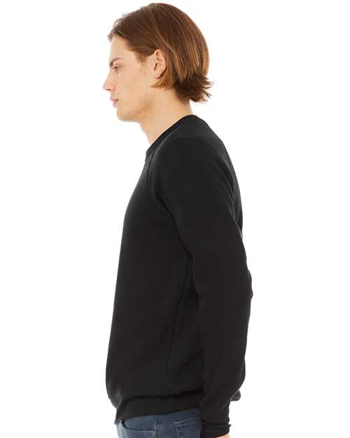 BELLA + CANVAS Unisex Sponge Fleece Raglan Crewneck Sweatshirt 3901 - Black